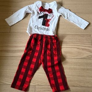 My 1st Christmas Outfit with Red Plaid Pants